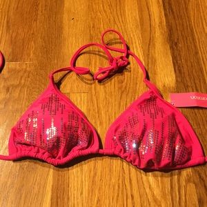 sequin string bikini top